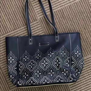 Vera Bradley navy blue tote bag